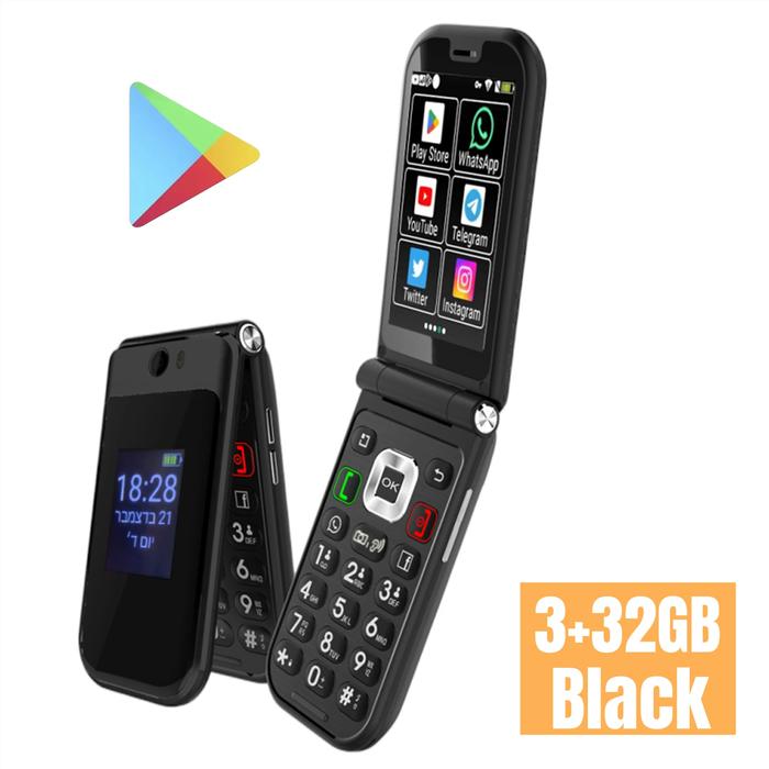 Gambar Hp Android Flip TIQ MINI Q3 Flip 4G Android 8 RAM 3/32GB Touch Screen - English keys dari Grandstoreid1 undefined Tokopedia