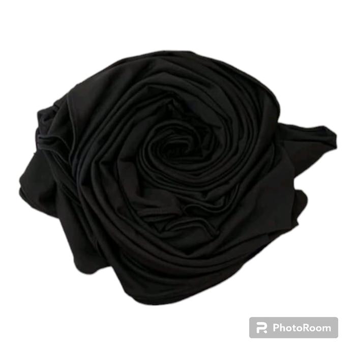 Gambar Pashmina Kaos Jersey Premium Pasmina Meleyot - Hitam dari Cheriashopok undefined Tokopedia