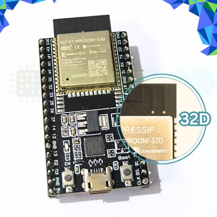 Gambar ESP32 DevKitC ESP32-DevKitC v4 WROOM 32D 32U WROVER 38 Pin WiFi BLE - WROOM 32D dari Freelab Jakarta undefined Tokopedia