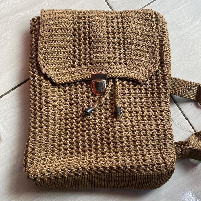 Gambar Model baru - Tas Ransel Rajut Camilia - SenjabyAtsa ✓ - Beige dari Richo Celloo undefined 4 Tokopedia
