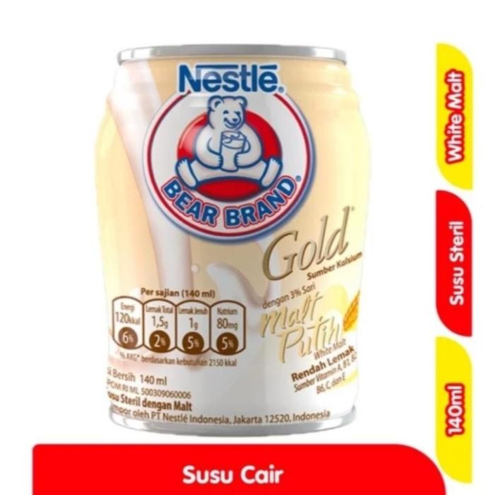 Gambar Bear Brand Gold Susu Steril Malt Putih 140 ml / Susu Steril Bear Brand dari Makin-Jaya88 undefined Tokopedia