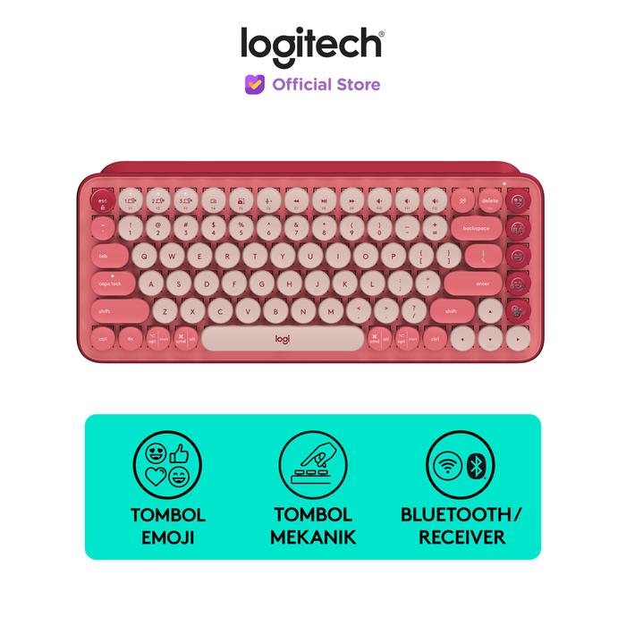 Gambar Logitech POP Keys Keyboard Wireless Mechanical Compact, Emoji Keys - Heartbreaker dari Logitech Official Store undefined Tokopedia