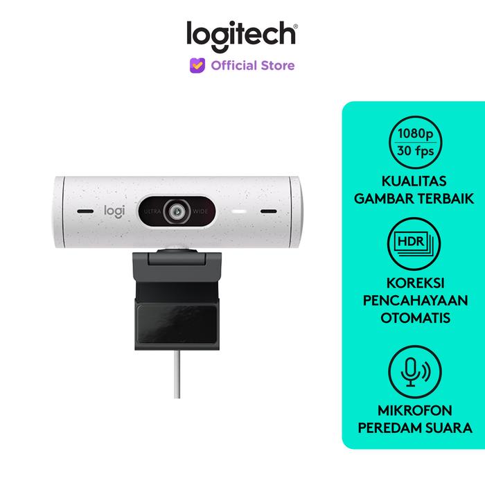 Gambar Logitech Brio 500 Webcam Full HD HDR dan Noise Cancelling - Off White dari Logitech Official Store undefined Tokopedia