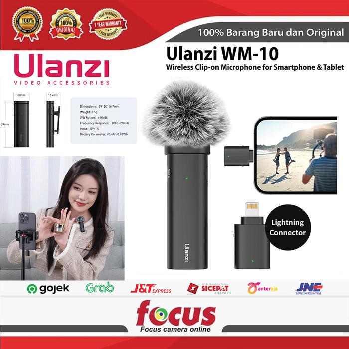 jual-ulanzi-wm-10-wireless-clip-on-microphone-for-smartphone-tablet