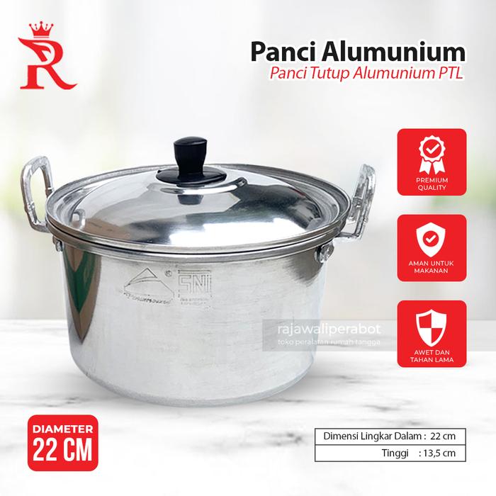 Gambar Panci Alumunium Tutup 22 cm Panci Masak Komodo dari Rajawali Perabot undefined Tokopedia