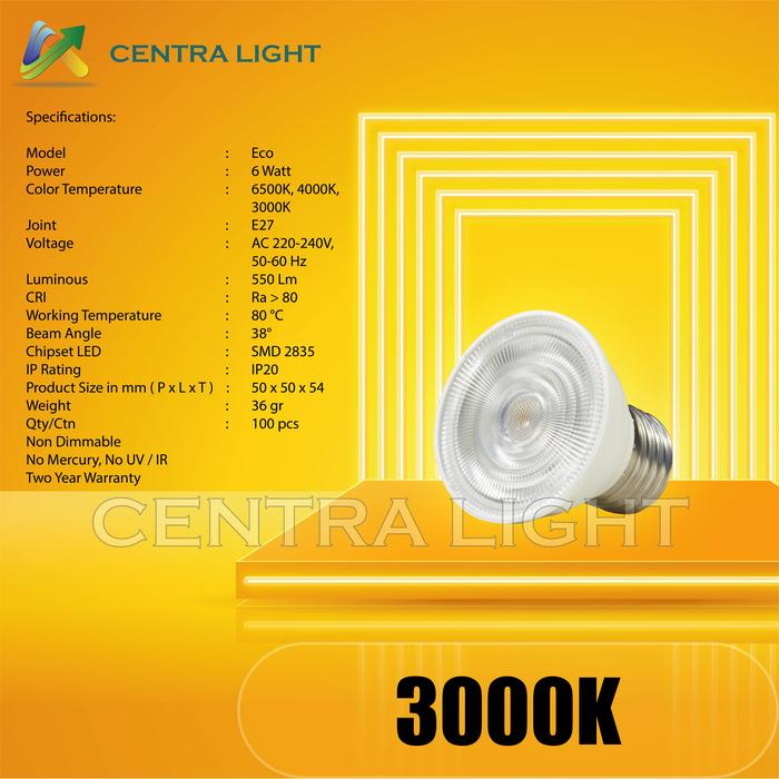 Gambar "MURAH - BERGARANSI" HILED - SPOT LIGHT ECO FITTING E 27 6 WATT 220V - 3000K dari CENTRA LIGHT undefined Tokopedia