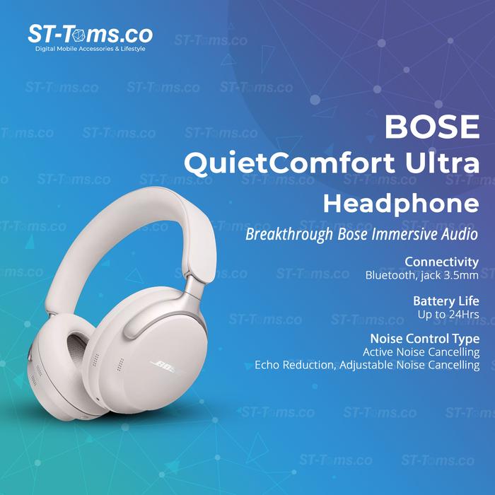 Gambar Bose QuietComfort Ultra Bluetooth Headphones ANC With Spatial Audio - White Smoke dari ST-Toms.co undefined Tokopedia