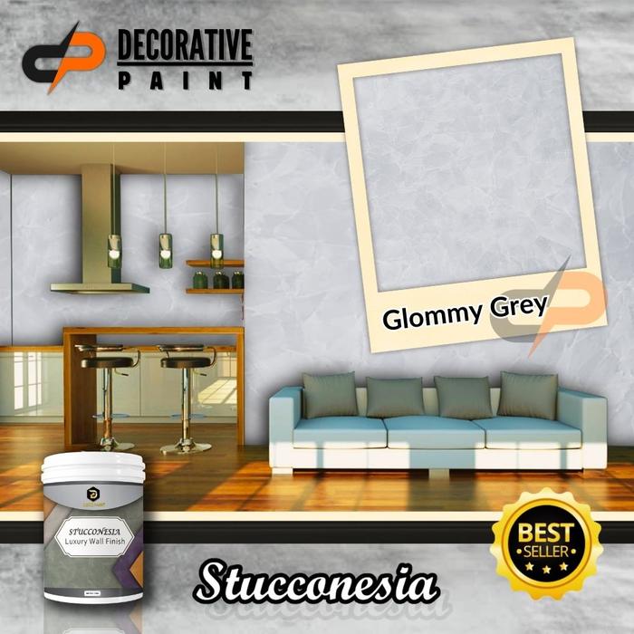 Gambar Cat Tembok Motif Stucco | 25 Kg - Stucconesia | Motif Cement Expose - Glommy Grey dari Decorative Paint undefined Tokopedia