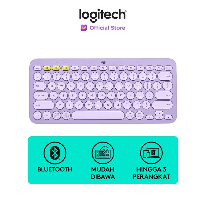 Gambar Logitech K380 Keyboard Wireless Bluetooth Multi-Device - Lavender dari Logitech Official Store undefined Tokopedia