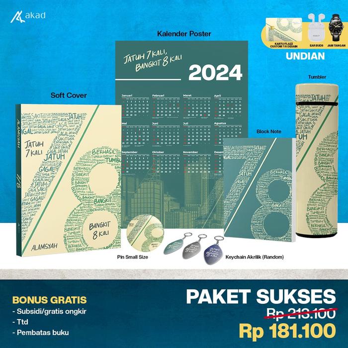 Gambar PRE ORDER - Buku Novel - Jatuh 7 Kali Bangkit 8 kali - Akad -Bumifiksi - SUKSES dari BumifiksiJogjakarta undefined Tokopedia