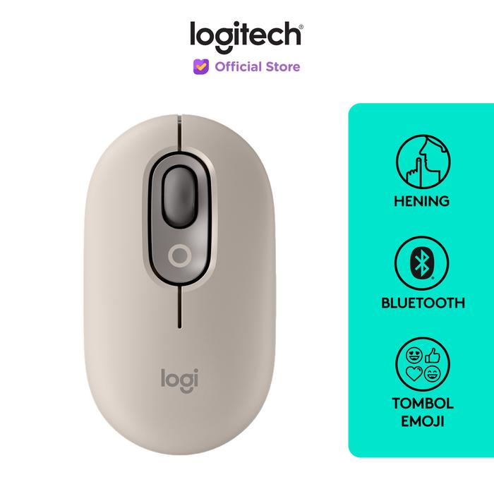 Gambar Logitech POP Mouse Wireless Bluetooth Silent Emoji Keys - Mist Sand dari Logitech Official Store undefined Tokopedia