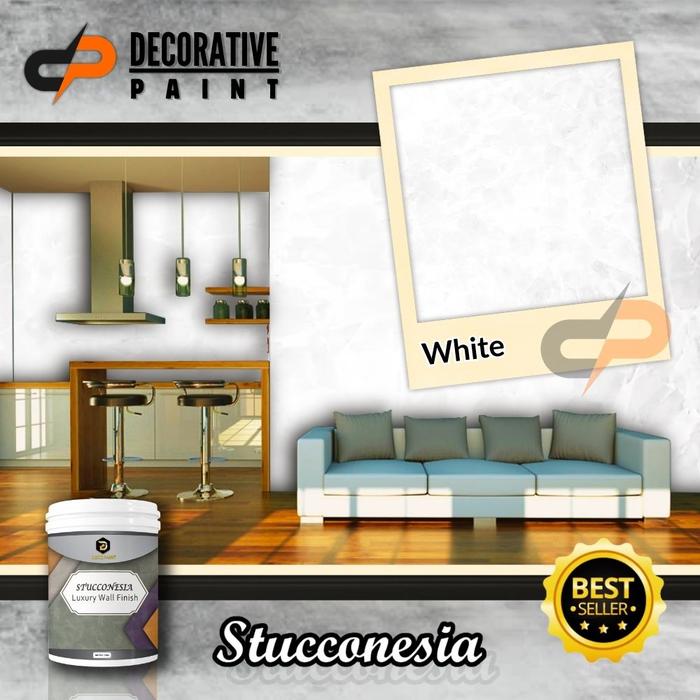 Gambar Cat Tembok Motif Stucco | 20 Kg - Stucconesia | Motif Cement Expose - White dari Decorative Paint undefined Tokopedia