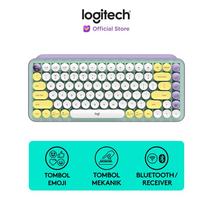 Gambar Logitech POP Keys Keyboard Wireless Mechanical Compact, Emoji Keys - Daydream dari Logitech Official Store undefined Tokopedia