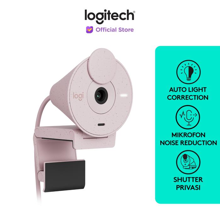 Gambar Logitech Brio 300 Webcam Full HD Shutter Privasi & Noise-Reducing Mic - Rose dari Logitech Official Store undefined Tokopedia