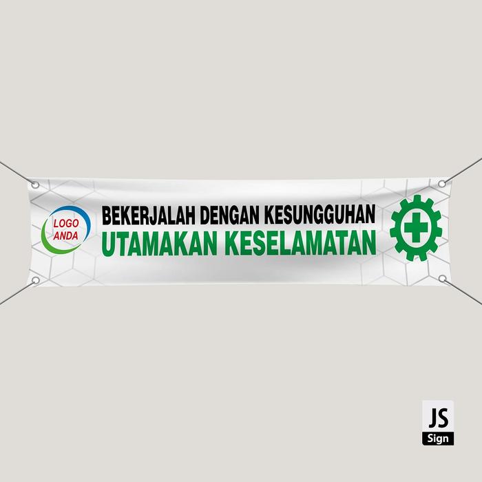 Gambar Spanduk Banner K3 Safety UTAMAKAN KESELAMATAN - GRATIS LOGO - S(70x350cm) dari JS Sign undefined Tokopedia