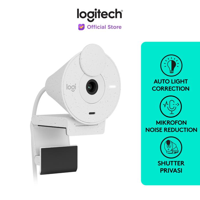 Gambar Logitech Brio 300 Webcam Full HD Shutter Privasi & Noise-Reducing Mic - Off White dari Logitech Official Store undefined Tokopedia