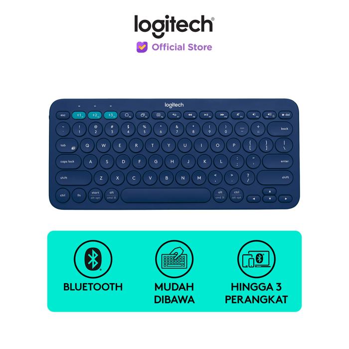 Gambar Logitech K380 Keyboard Wireless Bluetooth Multi-Device - Biru dari Logitech Official Store undefined Tokopedia