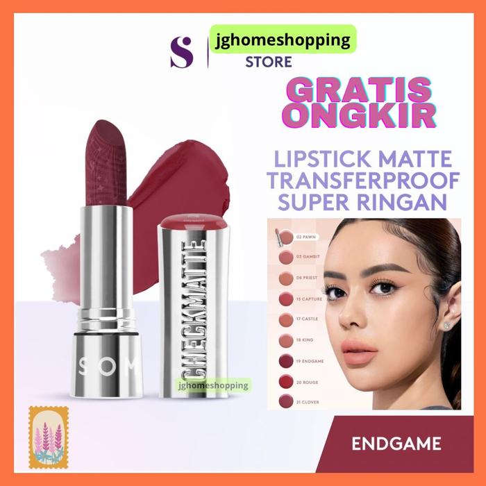 Gambar SOMETHINC Checkmatte Transferproof Lipstick new color - endgame dari JG-Homeshopping undefined Tokopedia