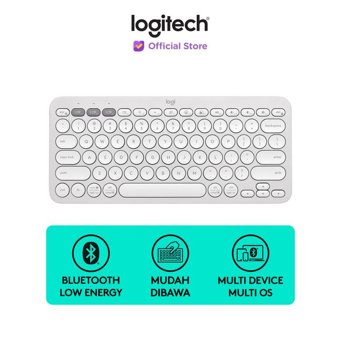 Gambar Logitech Pebble Keys2 K380s Keyboard Wireless Bluetooth MultiPerangkat - Tonal White dari Logitech Official Store undefined Tokopedia