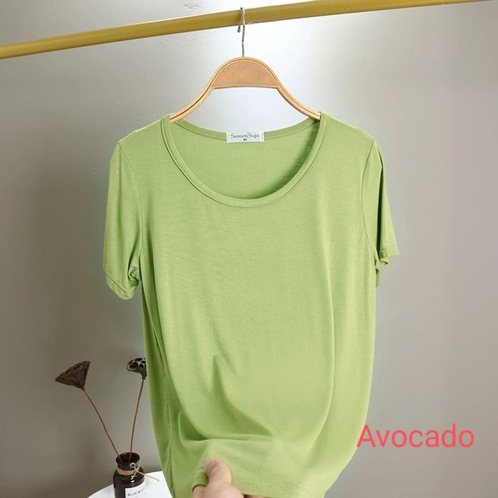 Gambar kaos wanita kaos polos bahan katun viscose adem dan stretch - avocado dari WeLove18 undefined Tokopedia