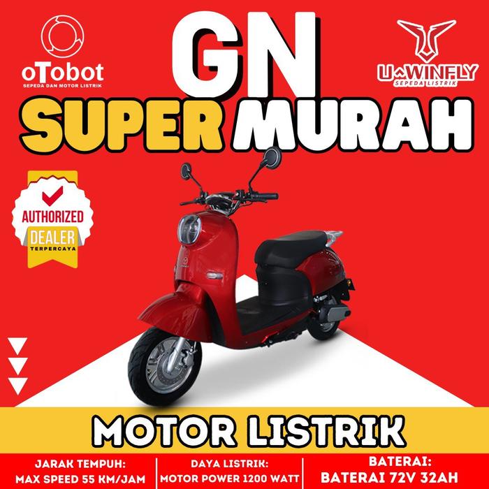 Gambar UWinfly Motor Listrik Golden Turtle sepeda listrik - Merah dari Elektric Otobot Indonesia undefined Tokopedia