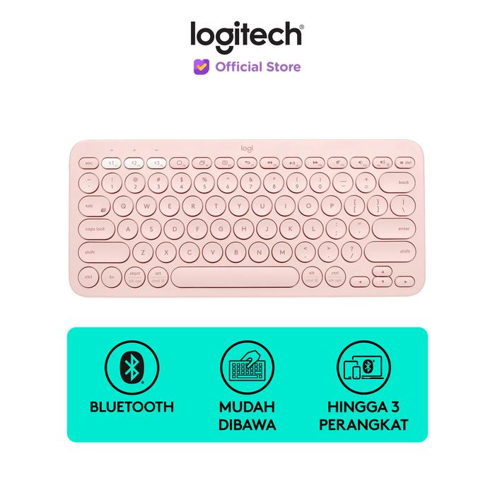 Gambar Logitech K380 Keyboard Wireless Bluetooth Multi-Device - Merah Muda dari Logitech Official Store undefined Tokopedia