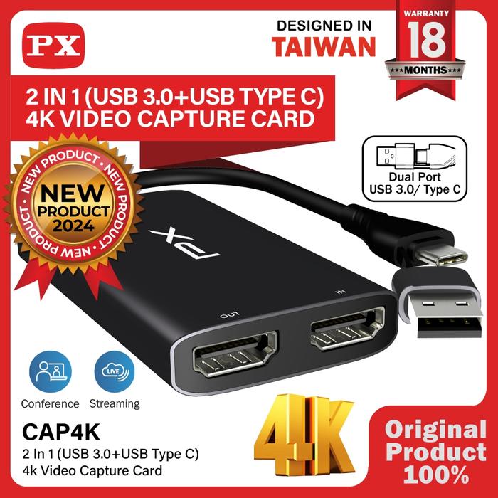 Gambar HDMI VIDEO CAPTURE CARD USB 3.0 TYPE C LIVE GAME STREAMING  PX CAP4K dari HAPPY PINK undefined Tokopedia