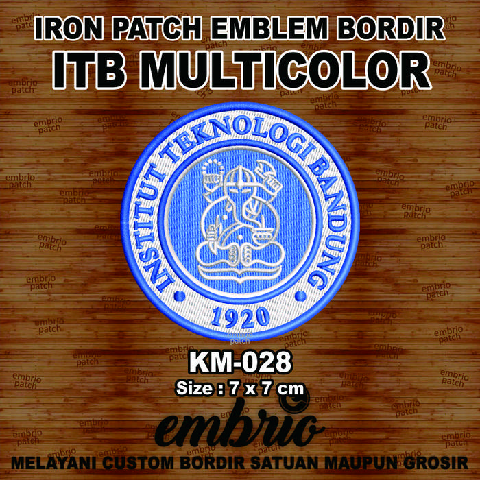 Gambar Patch ITB emblem bordir logo Institut Teknologi Bandung iron on patch - KM-028 dari azura.indonesia undefined Tokopedia