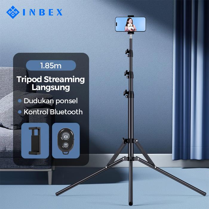 Gambar INBEX 185cm Tripod Handphone/Kamera Portable Light Stand Tripod Hp Profesional Multifungsi Tripod Besi Free Holder U - kit 1 dari INBEX Official Store undefined Tokopedia