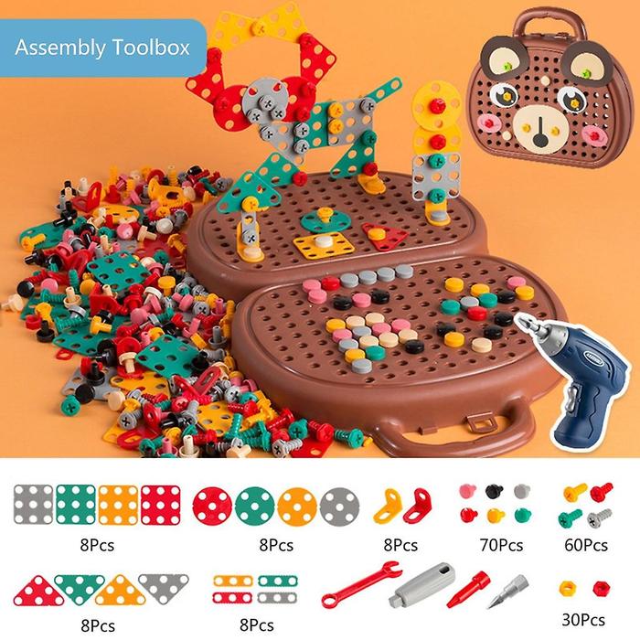 Gambar Mainan Edukasi Bor Drill Kids Screw Toy Electric Drill - Bear 204 pcs dari Elephantstore3 undefined Tokopedia