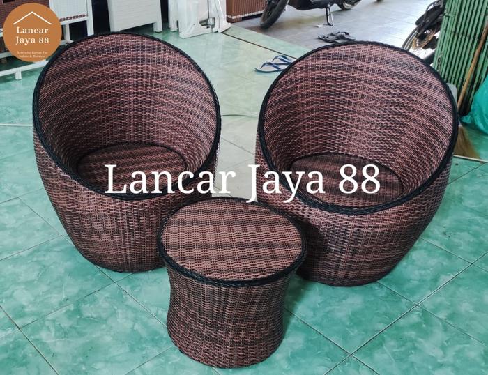Gambar Set Kursi Teras Gentong Rotan Sintetis Free Jok Busa - MODEL 11 dari lancar jaya rotan 88 undefined Tokopedia