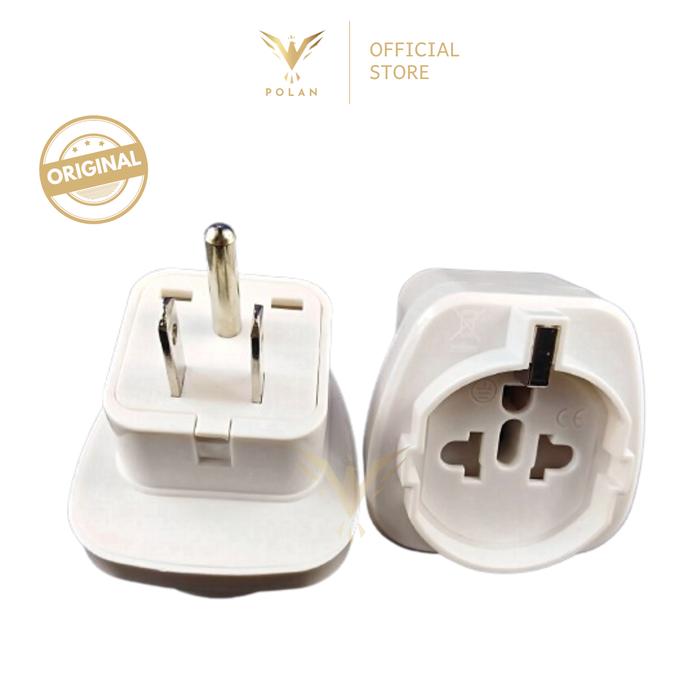 Gambar COLOKAN LISTRIK EU TO USA KAKI 2 KE 3 TIPE B JEPANG TAIWAN THAILAND - Putih dari Polan.id undefined Tokopedia