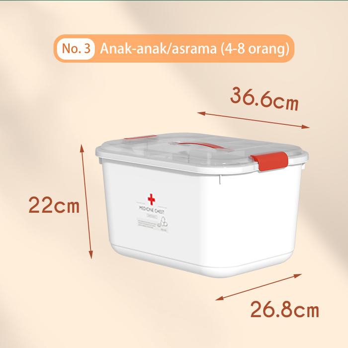 Gambar Medicine Box Organizer White First Aid Box/Kotak Obat P3K Putih Perlengkapan Box Obat - 36.6cm dari Easyeaga toko undefined Tokopedia