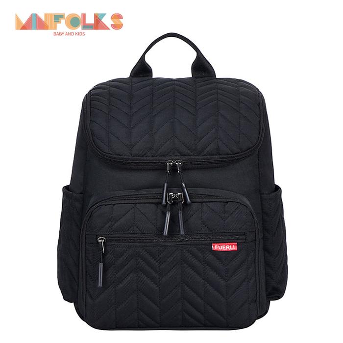 Gambar Minifolks AC201 - Multi Pocket Large Capacity Diaper Backpack / Tas Popok Diaper Ransel Multifungsi High Quality - black dari Minifolks Store undefined Tokopedia
