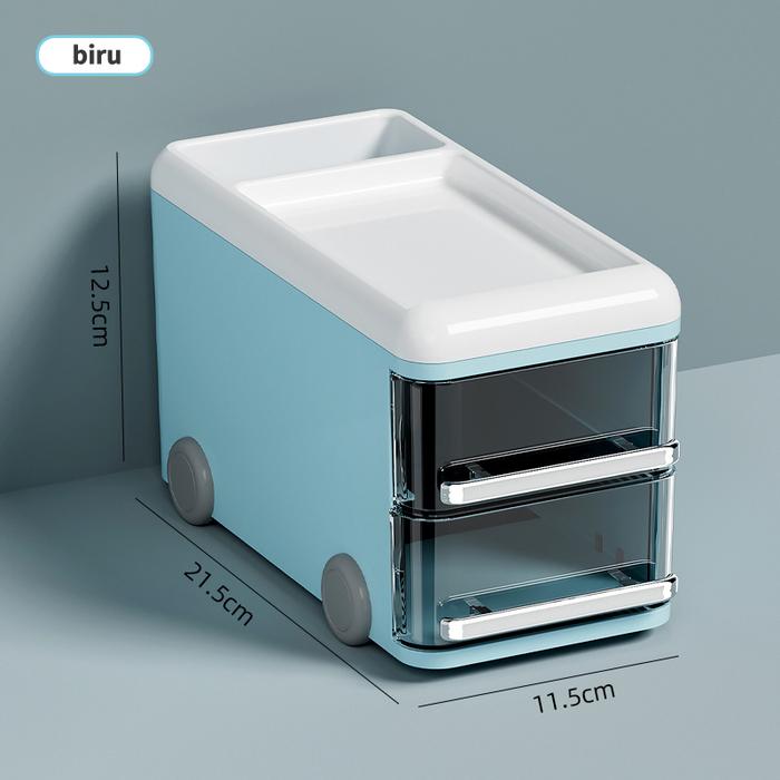 Gambar Kotak Penyimpanan Alat Tulis Tipe Tempat Pena Kartun Laci Transparan Desktop Organisasi Lain-lain - Biru dari Easyeaga toko undefined Tokopedia