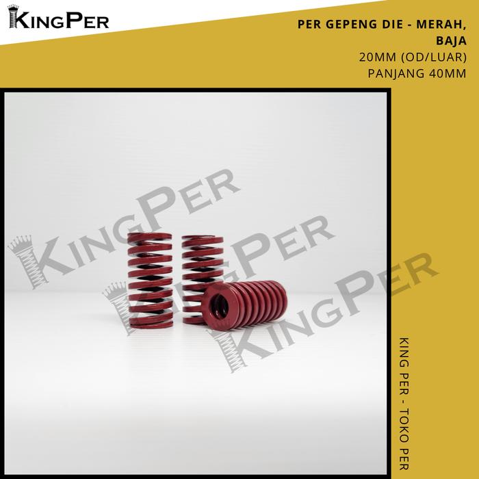 Gambar Die Spring Per Gepeng Moulding Spring Pegas Tekan - 20mm x 40mm (OD x Length) Kuning Merah Hijau Cokelat - Merah dari King Per - Toko Per undefined Tokopedia
