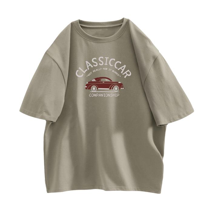 Gambar Three Pigeon T-Shirt CLASSIC CAR- Casual Pria High Quality 100% Cotton - Dusty Green, 3XL dari Three Pigeon Official undefined Tokopedia