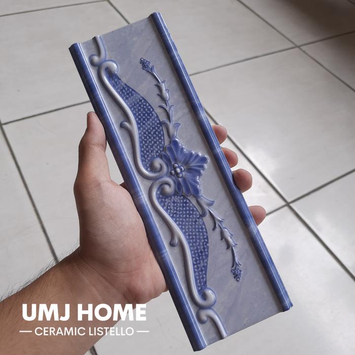 Gambar Lis Keramik Dinding Timbul Ukuran 8x25 cm Import 6 - IKAS 53 Blue dari UMJ HOME undefined Tokopedia