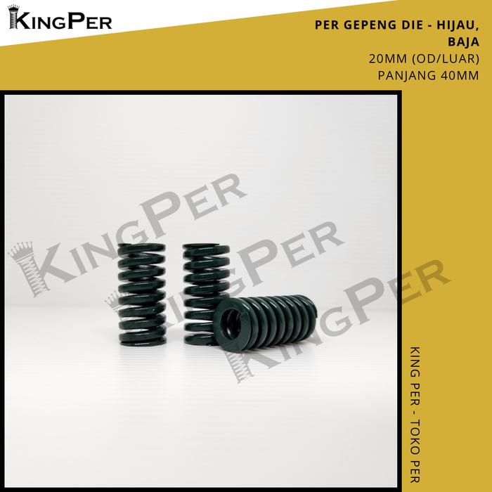 Gambar Die Spring Per Gepeng Moulding Spring Pegas Tekan - 20mm x 40mm (OD x Length) Kuning Merah Hijau Cokelat - Hijau dari King Per - Toko Per undefined Tokopedia