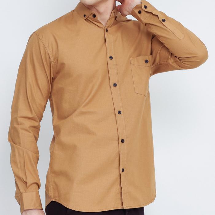 Gambar Kemeja pria lengan panjang polos coksu cowok laki dewasa mewah elegan - coksu, M dari BabyStore Selectad undefined Tokopedia