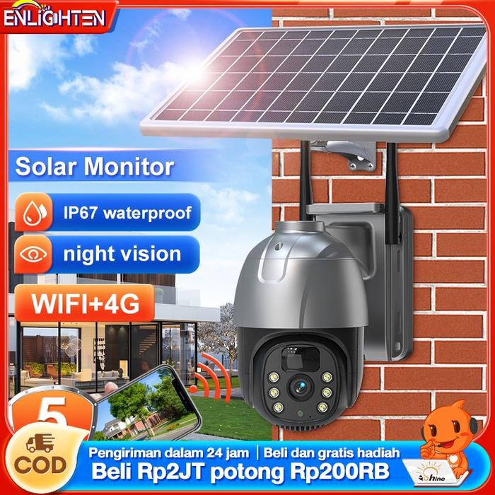 Gambar Solar 5MP CCTV Wireless Outdoor 4G SIM Card IP66 Waterproof Battery Low Power Wifi Camera Wireless Wifi Camera Speed dari lampu123 undefined Tokopedia