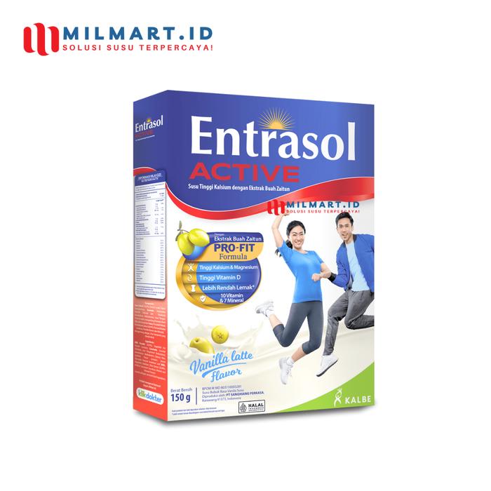 Gambar ENTRASOL ACTIVE VANILA LATTE/CHOCOLATE 150 G SUSU DEWASA SUSU BUBUK - VANILA LATTE dari milmart.id undefined 2 Tokopedia