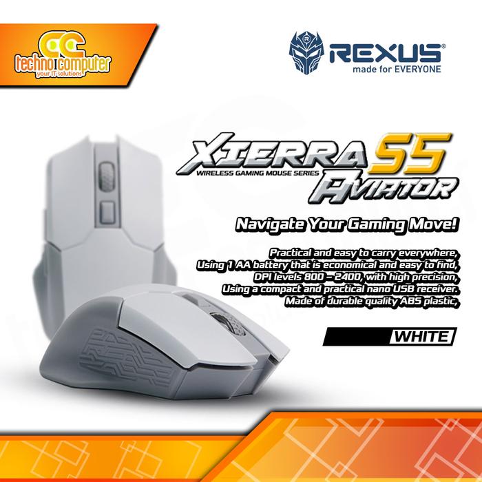 Gambar Rexus Gaming Wireless Mouse Xierra S5 Aviator 6D - Putih dari Techno Computer Bali undefined Tokopedia