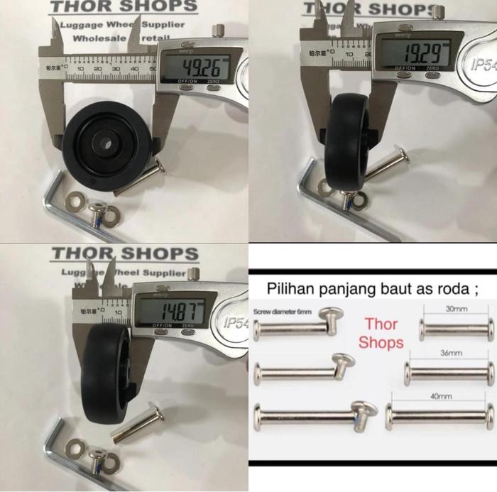 Gambar Roda koper pengganti replacement luggage wheel polyurethane termurah - SU-50x15mm dari Thor Shops undefined Tokopedia