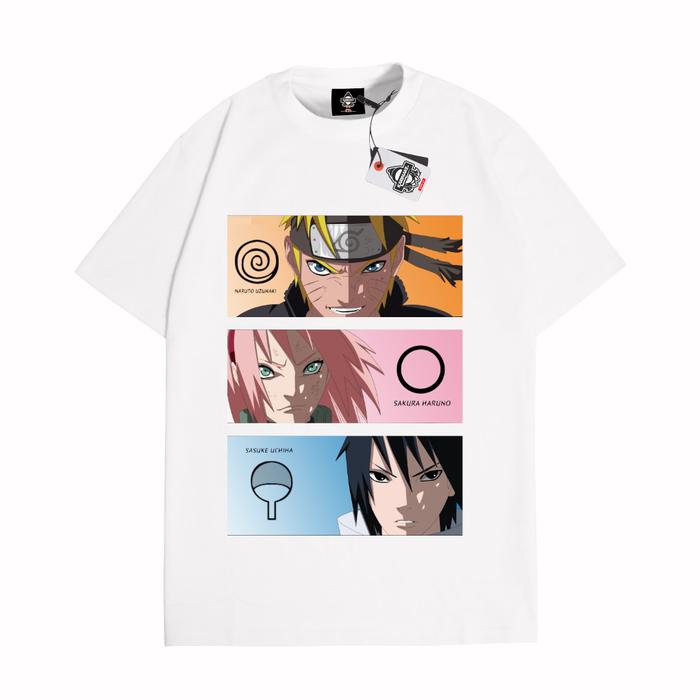 Gambar Kaos Baju Anime Naruto Sasuke Sakura Team 7 Kaos Anime - Karimake - V1 PUTIH, XL dari KRMK Karimake undefined Tokopedia