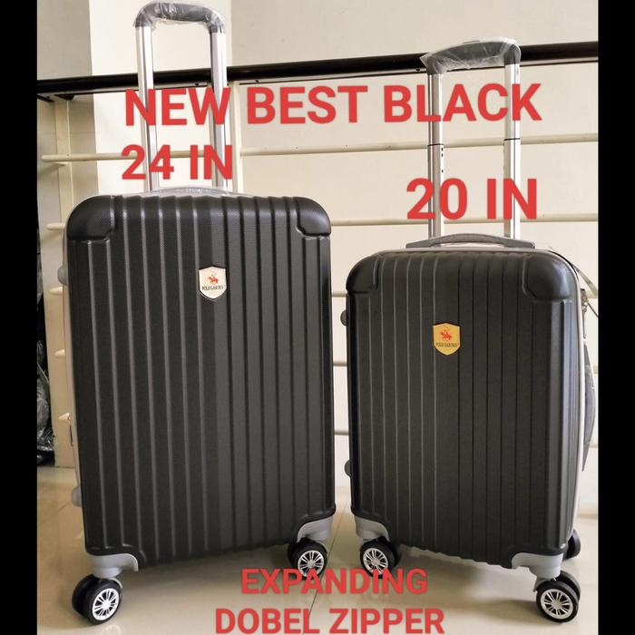 Gambar KOPER POLO 20IN FIBER TRAVELLING TERLARIS TERMURAH - BLACK EXPANDING dari Aneka Tas Online undefined Tokopedia