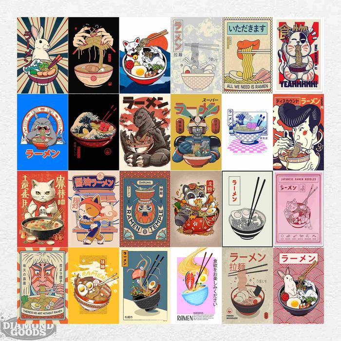 Gambar 24pcs poster dinding aesthetic / wall art poster japanese food sushi ramen street - Ramen, A5 dari diamondgoodss undefined Tokopedia