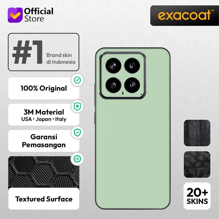 Gambar Exacoat Xiaomi 14 Compatible Premium 3M Skin / Garskin - Model Cut - Glacial Green dari Exacoat undefined Tokopedia