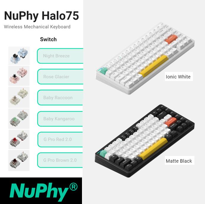 Promo Nuphy Halo75 Wireless Mechanical Keyboard - Ionic White, G 