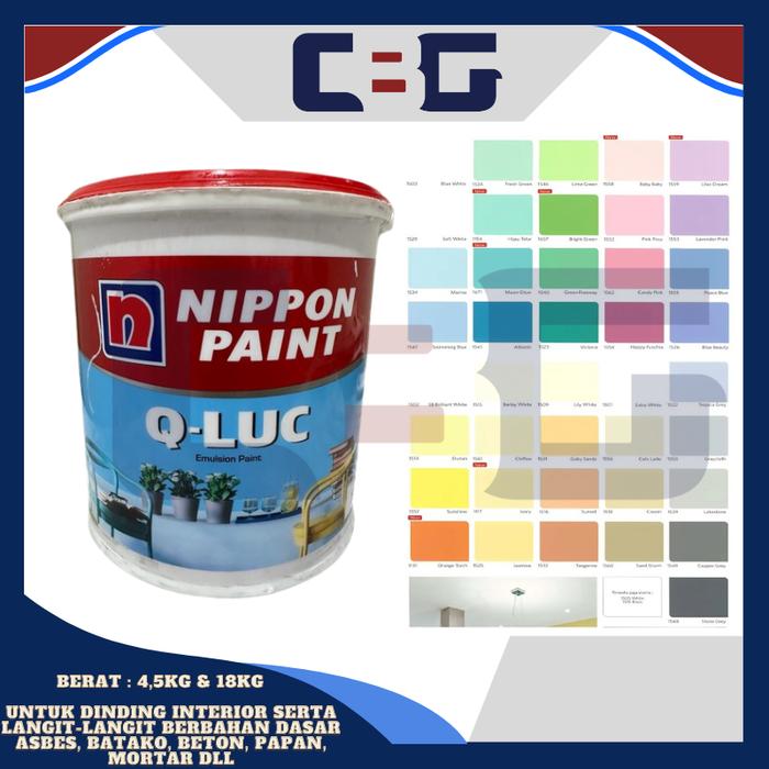 Gambar CAT TEMBOK NIPPON PAINT QLUC Q-LUC Q LUC 18 KG ( GOSEND ONLY ) - 1550 dari CAHAYA BARU GROUP undefined Tokopedia